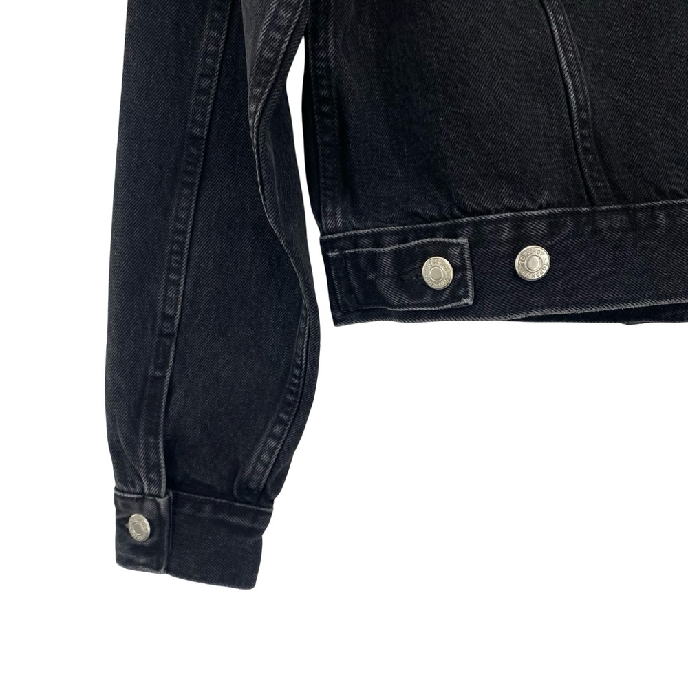 Topshop Black Denim Jean Jacket Moto - Picture 5 of 7